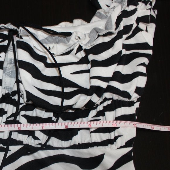 Blue Blush Zebra Print Mini Dress size S Small - Picture 3 of 6